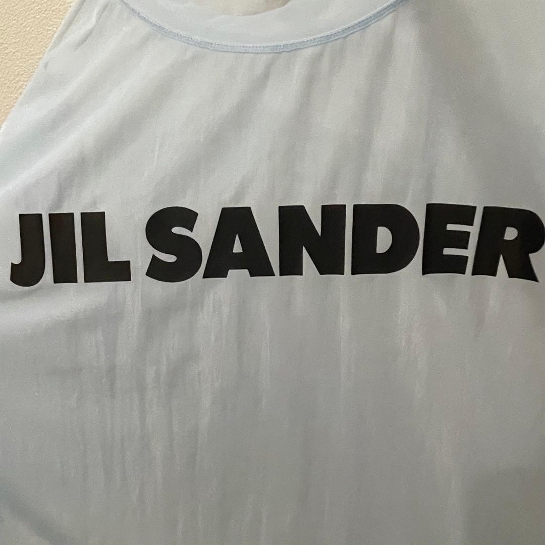 JIL SANDER シースルTシャツ ロゴプリント ブルー