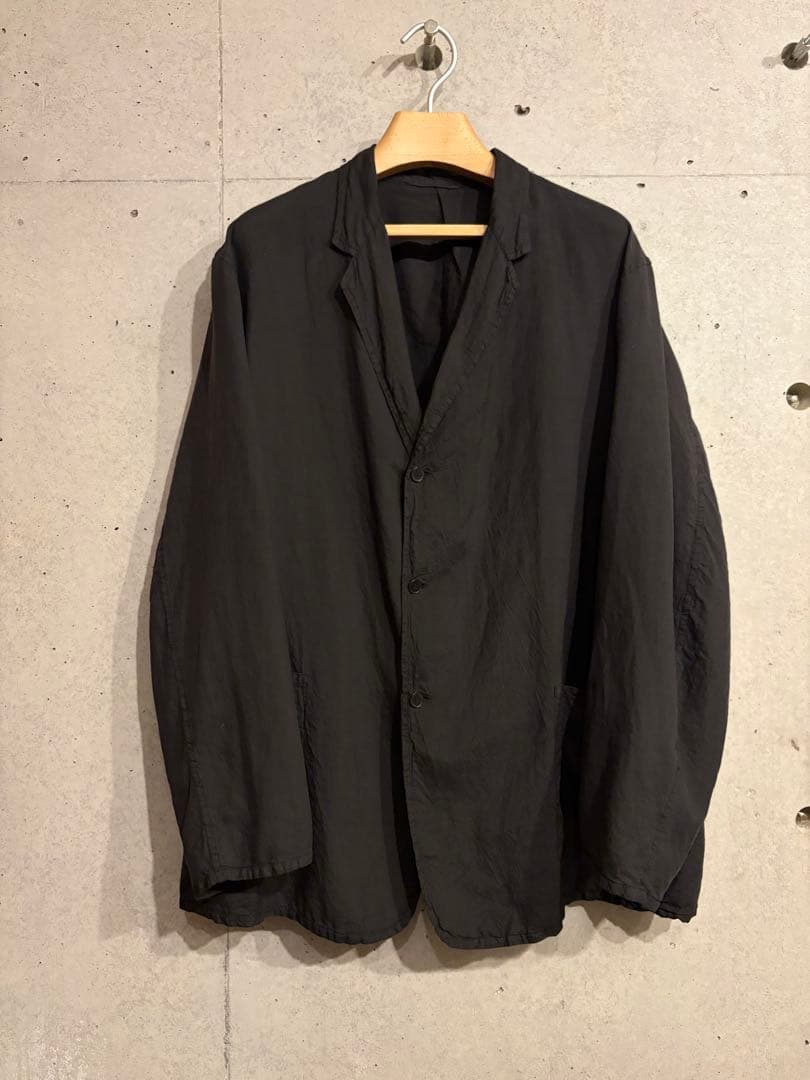 comoli シルク製品染 ジャケット ドローストリングパンツ セットアップ
