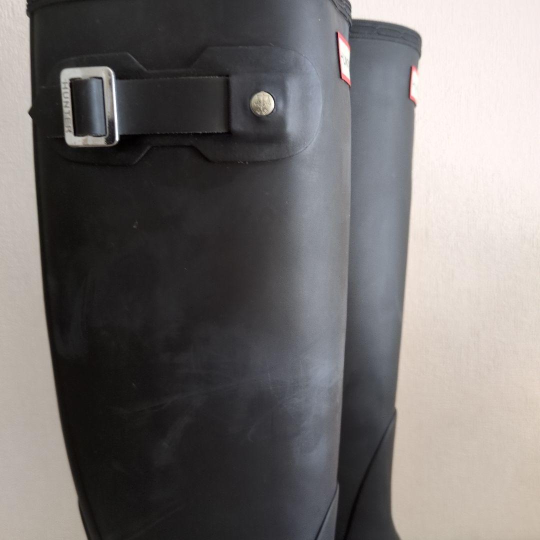 HUNTER ブラック 長靴 バックル付き　23cm