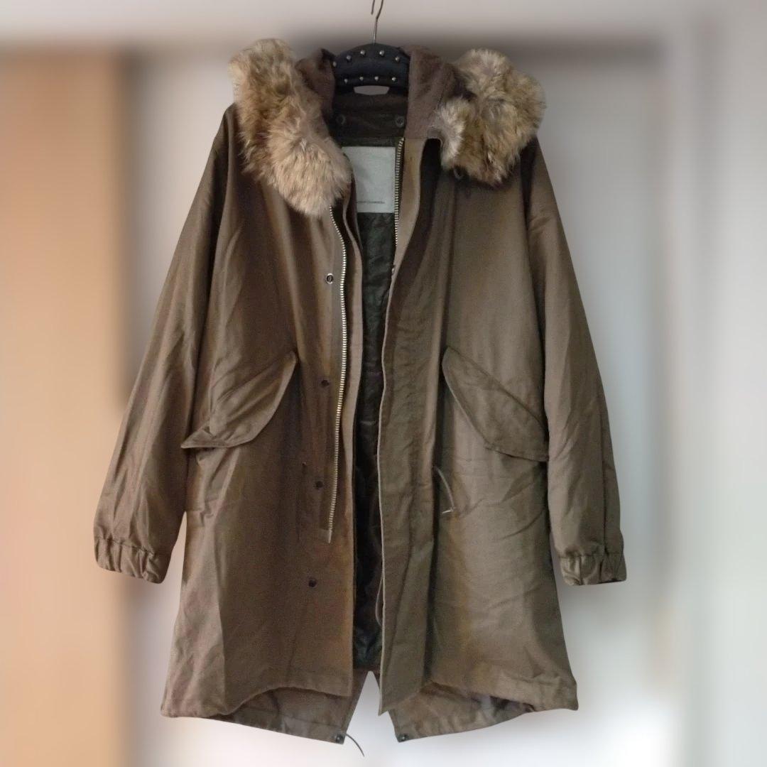HYSTERIC GLAMOUR モッズコート カーキ　本毛皮ファー　ミリタリー