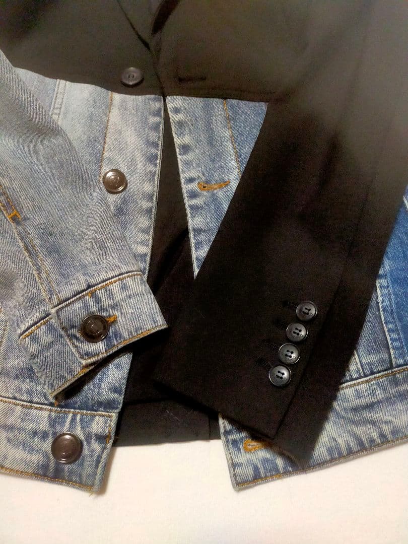 新品未使用品　Desigual テーラードジャケット　デニム　切替 48