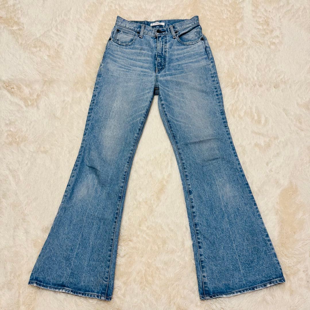 MOUSSY MVS ハイウエスト フレアデニム ヴィンテージ加工 美脚 赤耳