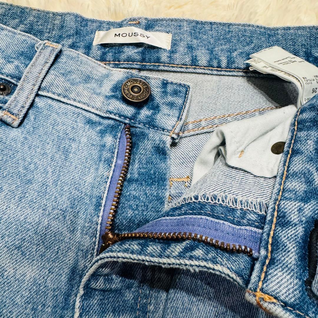 MOUSSY MVS ハイウエスト フレアデニム ヴィンテージ加工 美脚 赤耳