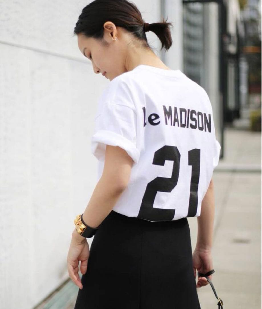 Le MADISON 背面プリント Tシャツ 21 ホワイト