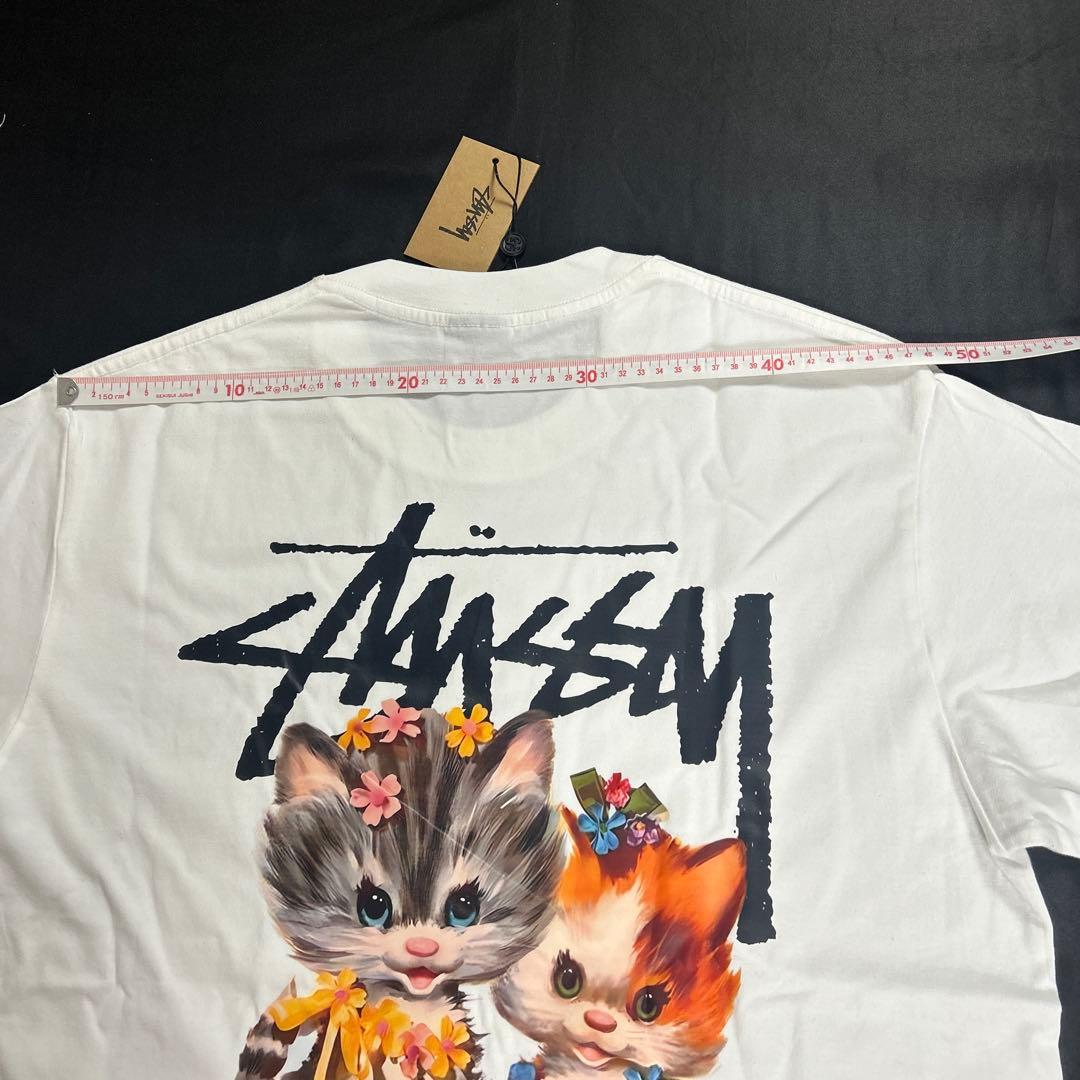 STUSSY ステューシー ビッグロゴ Tシャツ 猫デザイン バックプリント