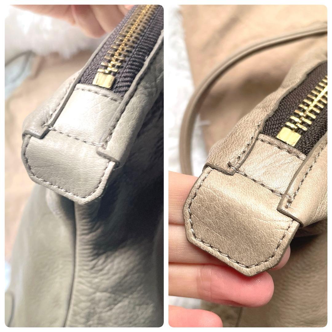 aniary ベージュ レザー 2way ショルダー付 トートバッグ 保存袋付き