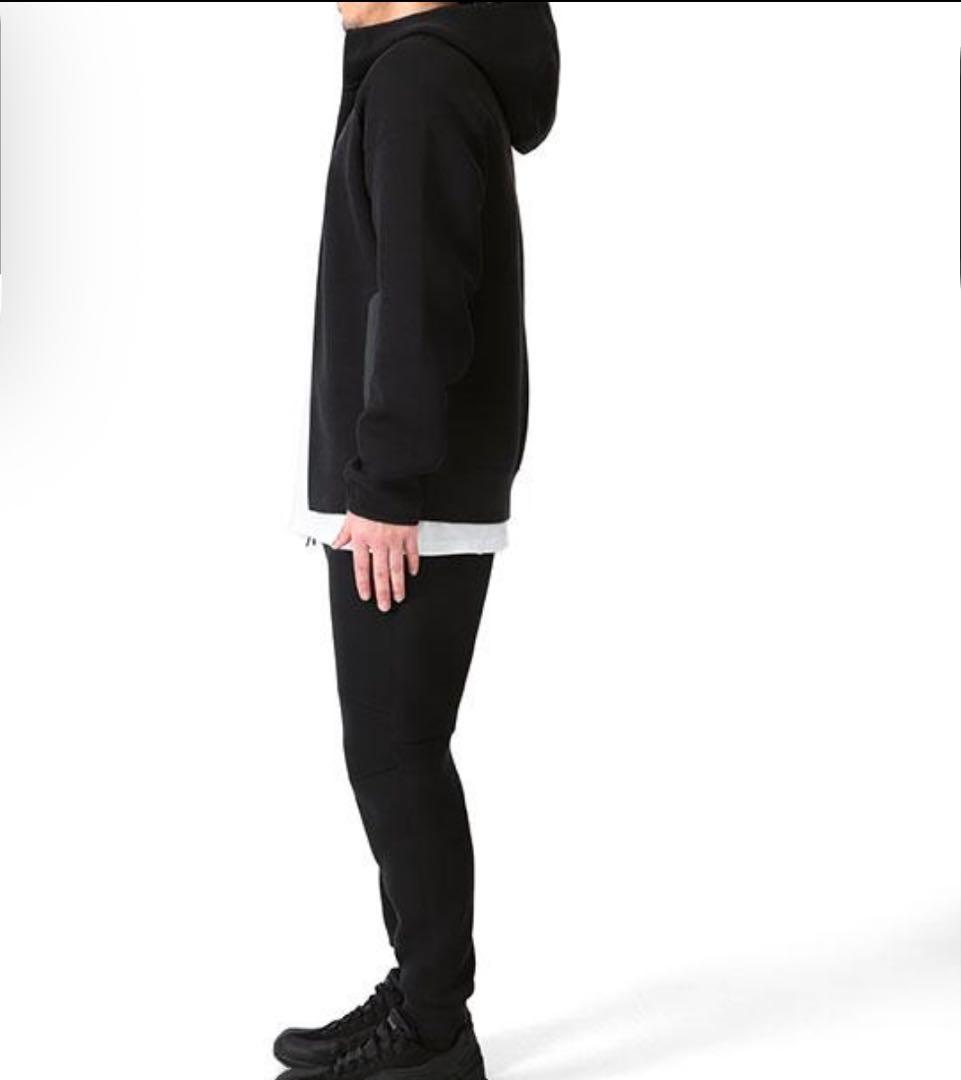 【美品】NIKE テックフリース ジップパーカー スウェット フード　 黒　L