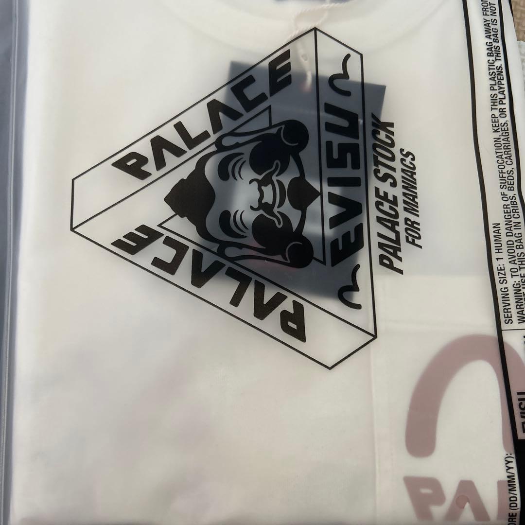 トップス PALACE x EVISU Heavy Wash T Shirt White