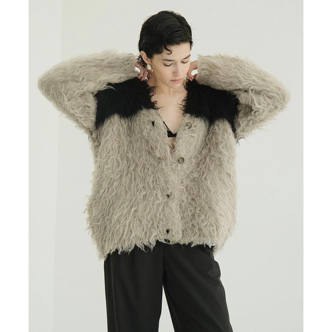 トップス BI COLOR SHAGGY KNIT CARDIGAN