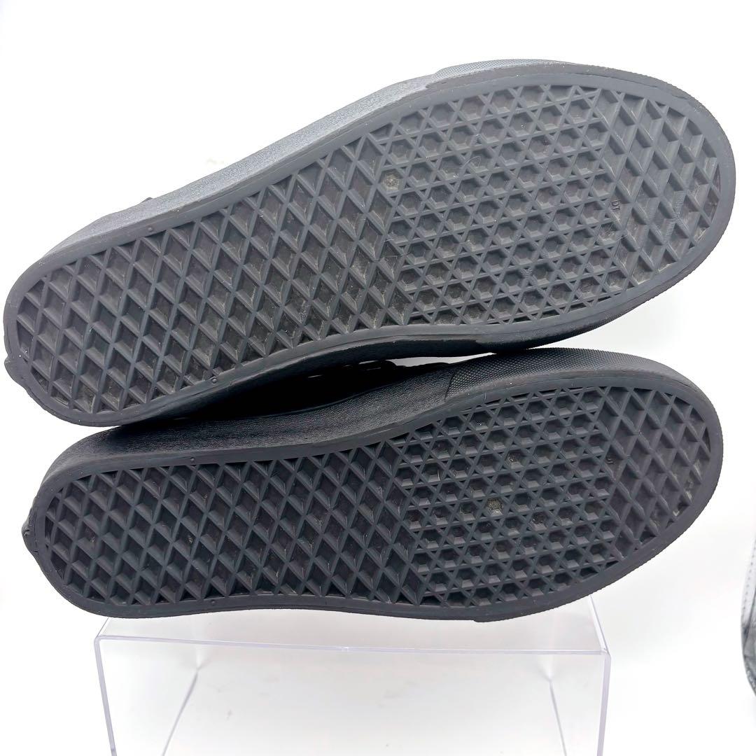 【未使用級】VANS ヴァンズ 本革 デッキシューズ 2アイレット 黒 28.5