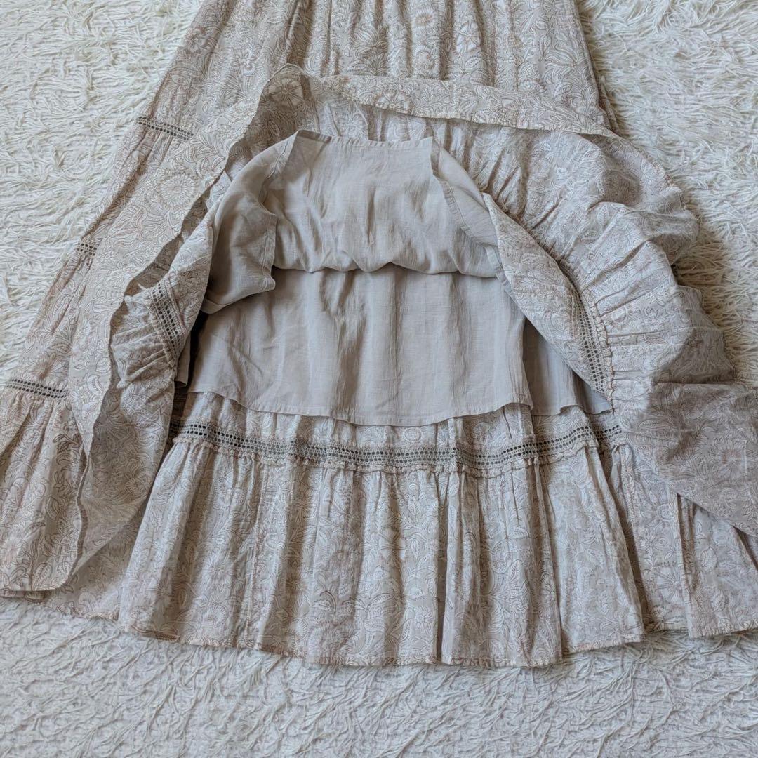 《新品》HUG O WaR/カラムカリブロックpt.ティアードスカート　Free