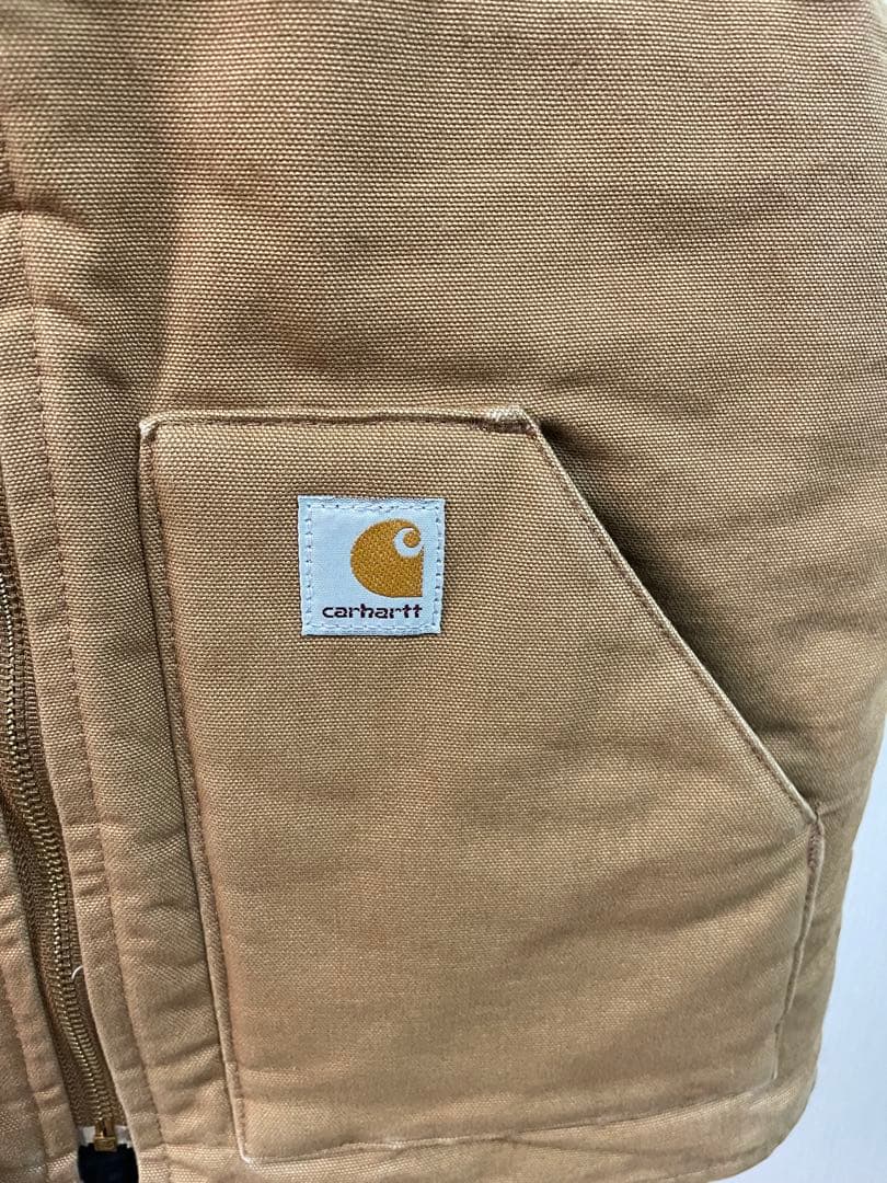 【メキシコ製01年7月】Sサイズ　Carhartt ダックベスト ブラウン 古着