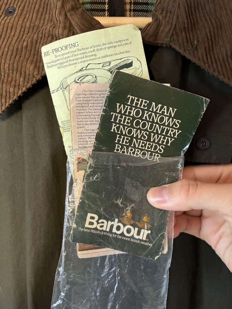 週末価格Barbour Burghley 1980年代 YKKジッパー 取説付き
