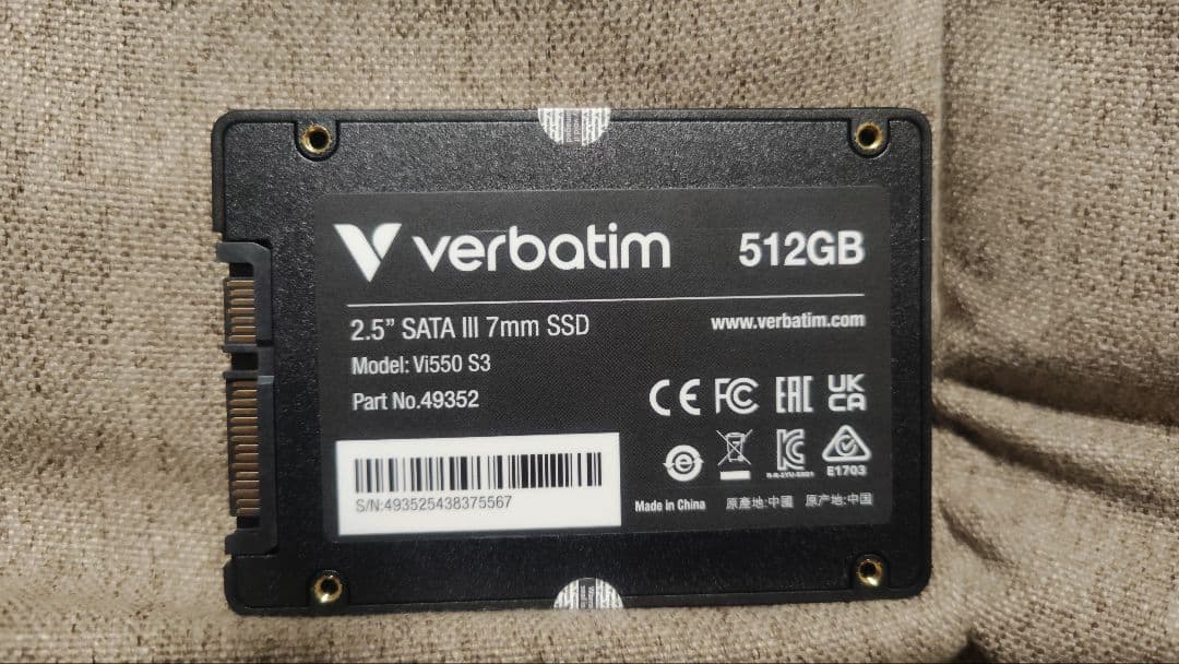 内蔵型SSD Verbatim Vi 550 512GB SSD