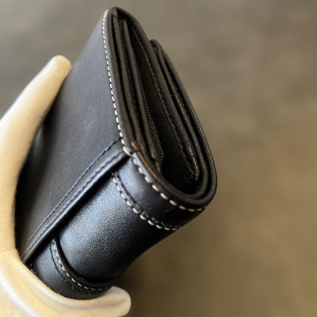 小物 Coach Compact Wallet Soho Black leather