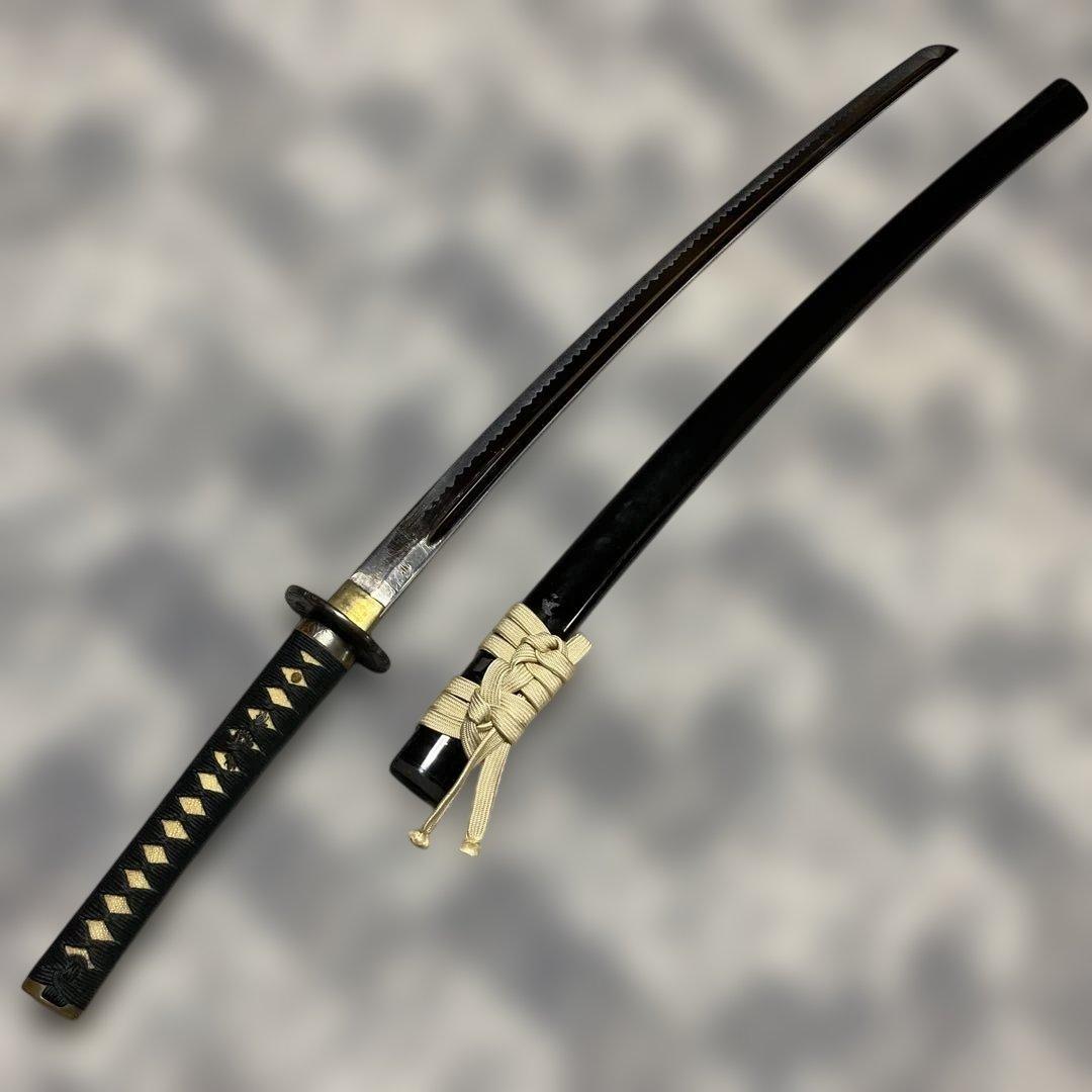 格安高級居合刀 濃緑柄 竹笹木瓜鉄鍔 黒呂鞘