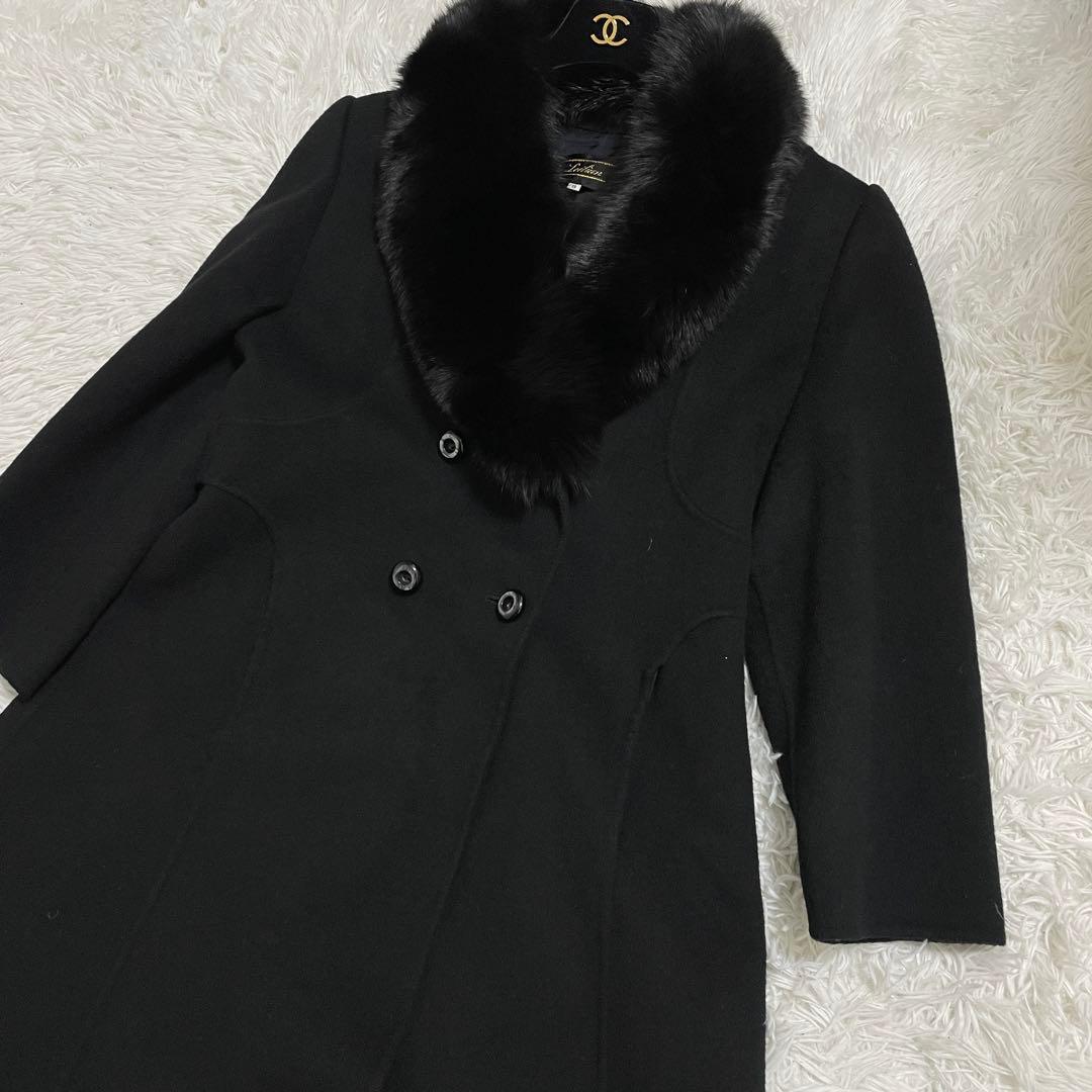 ✨極美品✨ レリアン カシミヤ混 ロングコート セーブルファー 9号