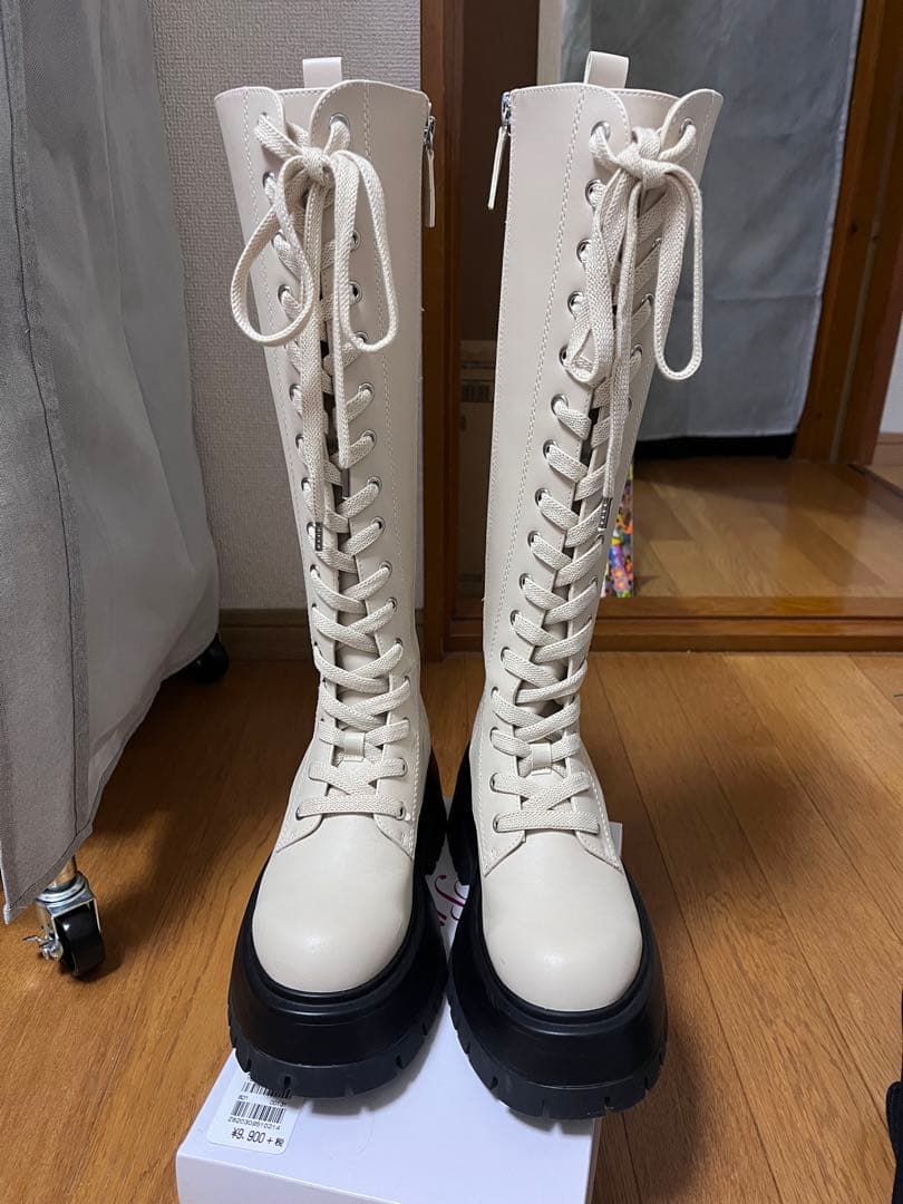 SLY レースアップロングブーツ