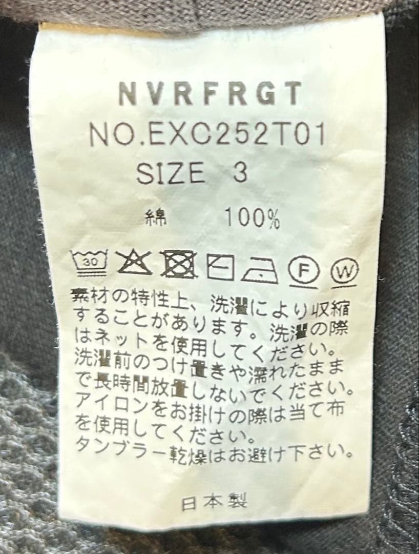NVRFRGT CONZ別注PANELEDHALF SLEEVE T-SHIRT