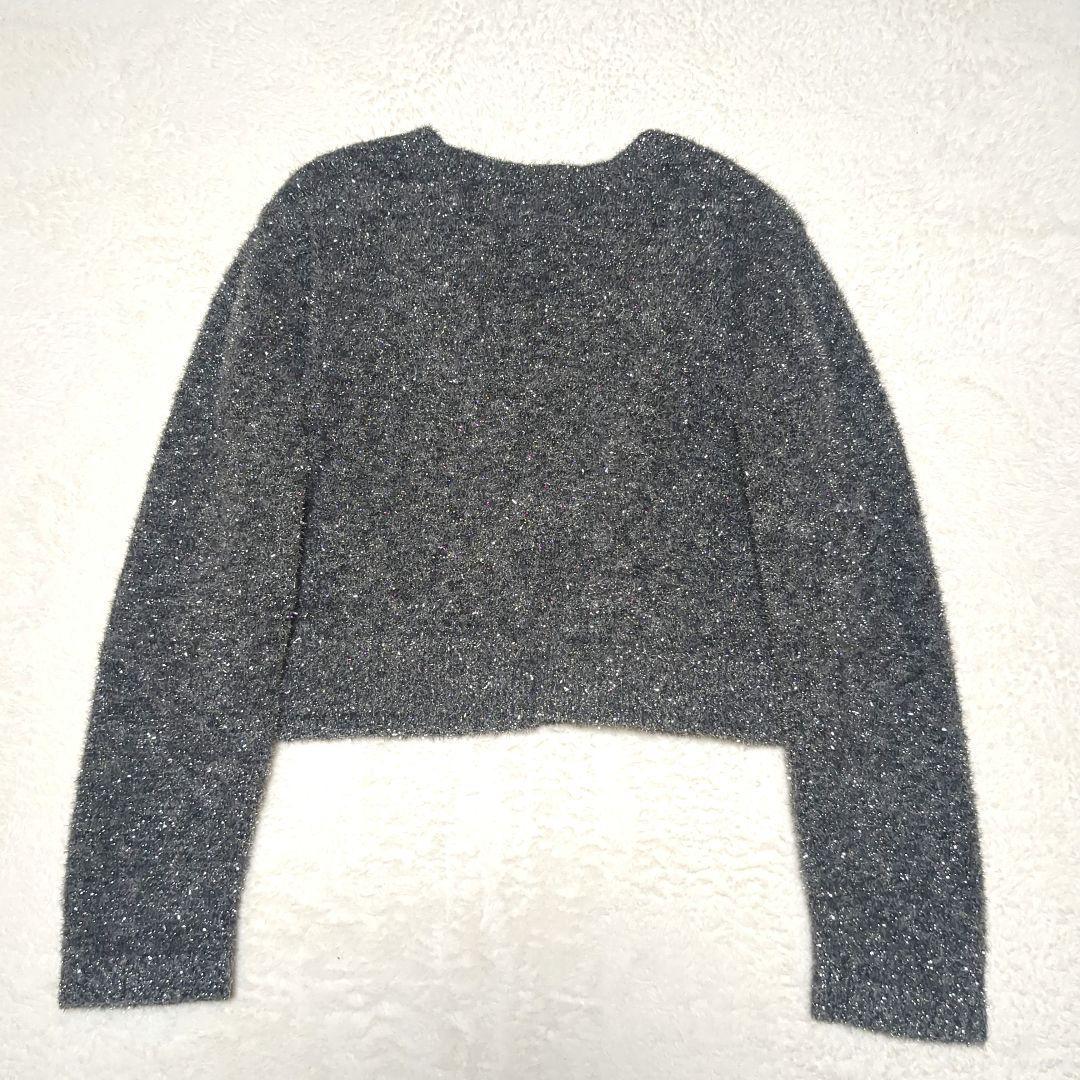 美品　CADUNE カデュネ　キラキララメニットカーディガン　金ボタン　S