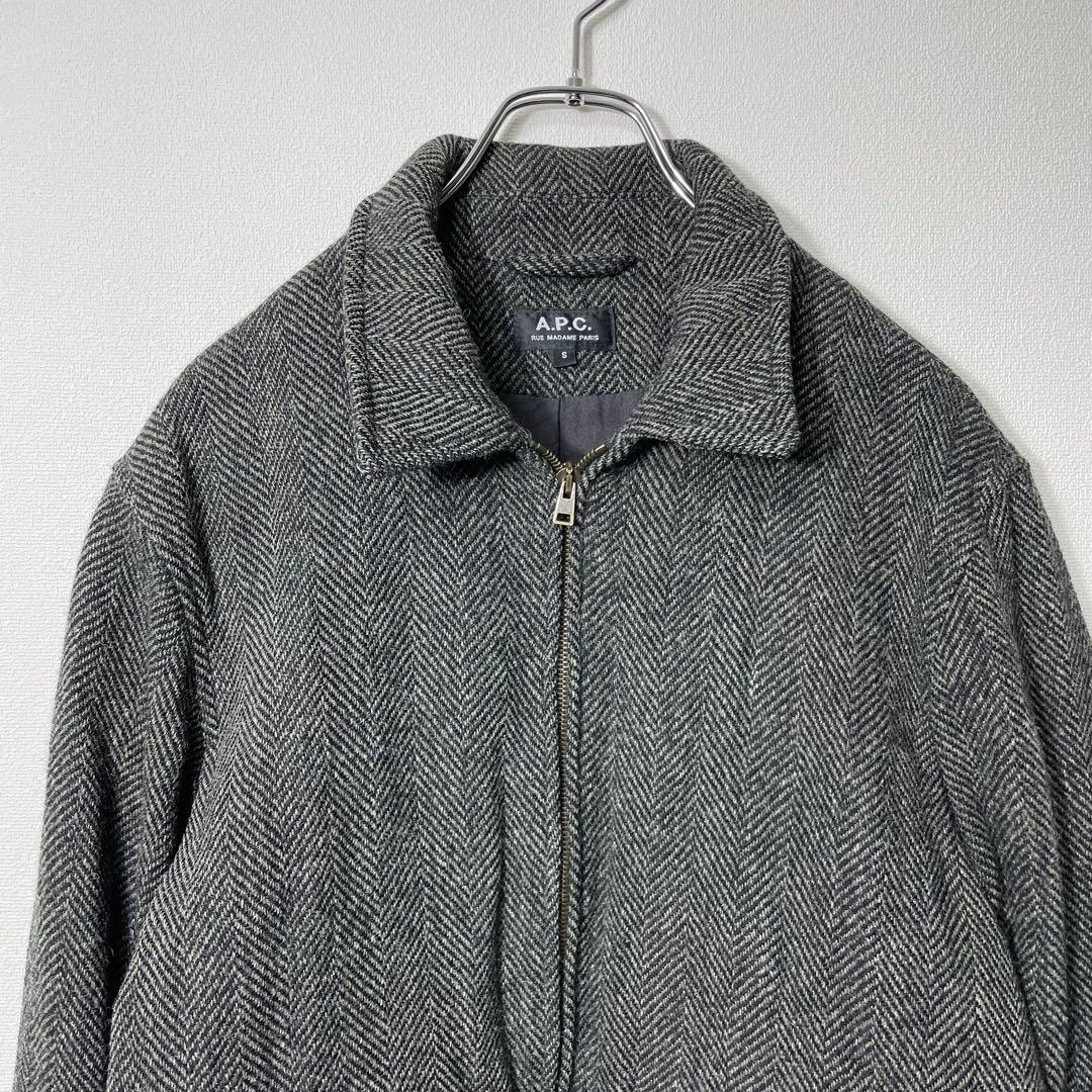 希少コラボ A.P.C ハリスツイード ジップアップツイードブルゾン ジャケット