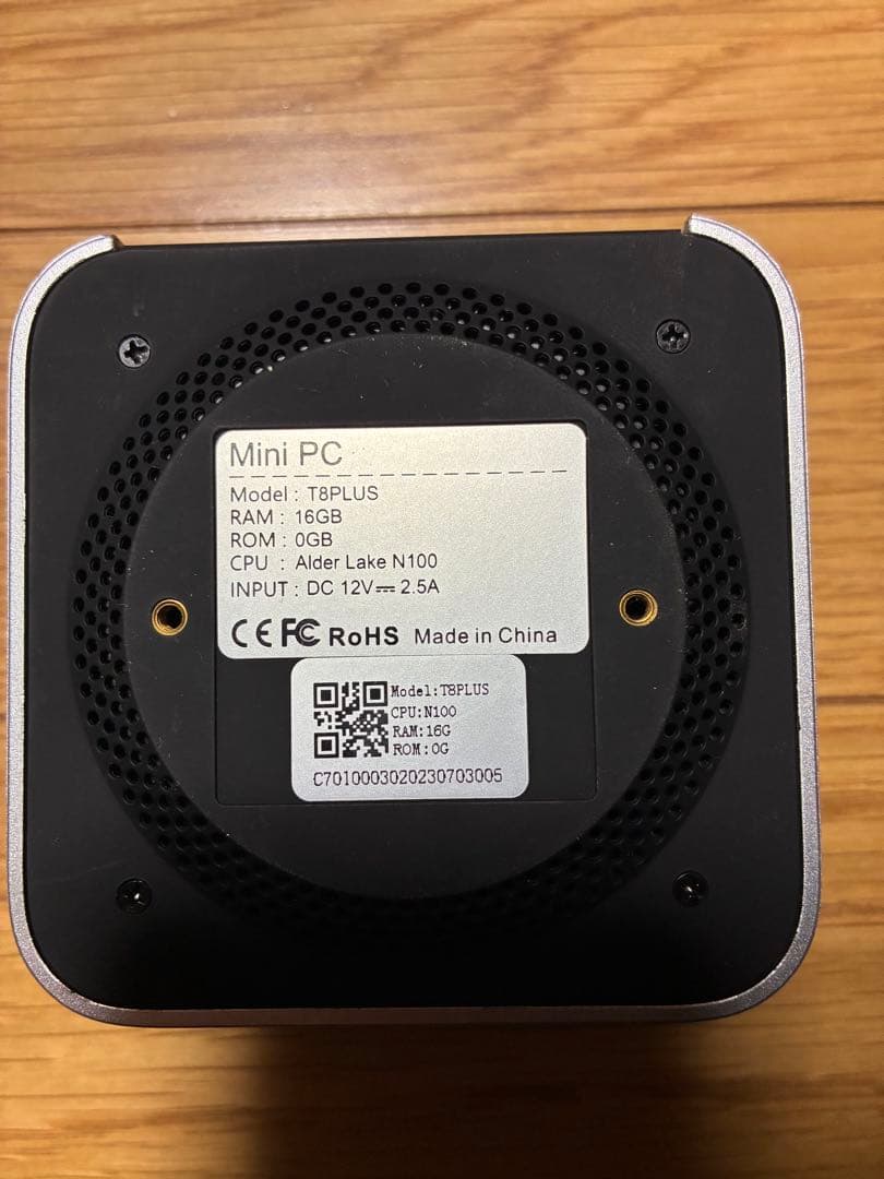 ネ*ミ様 N100 ミニPC SSD無し