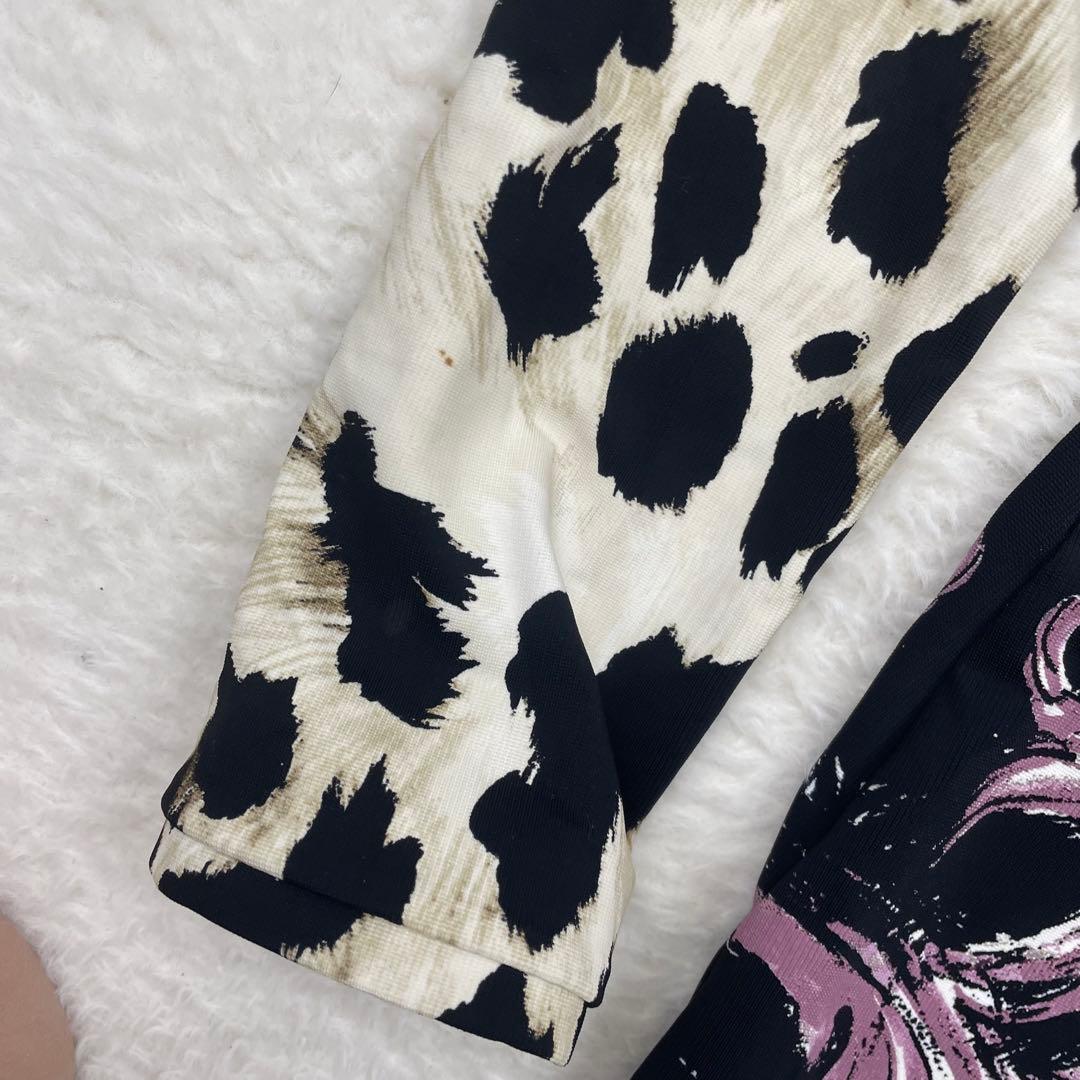 美品　roberto cavalli 総柄　ヒョウ柄 長袖ワンピース　イタリア製