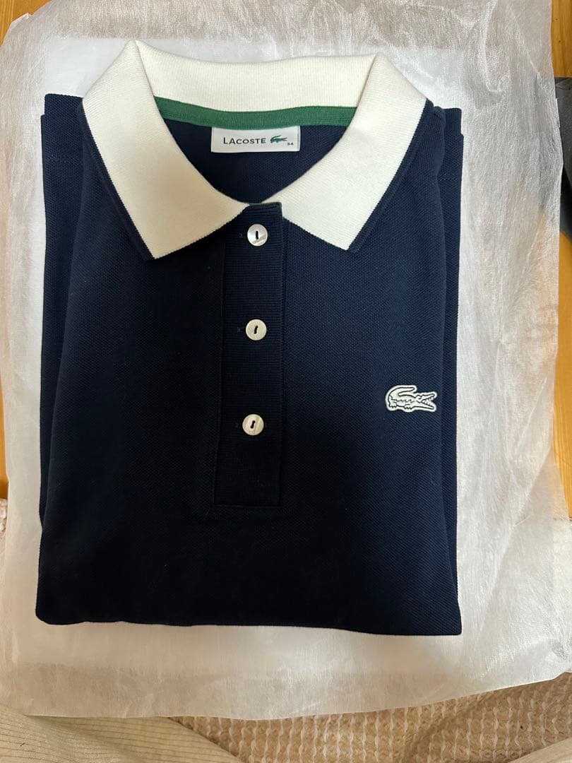 LACOSTE ネイビー 半袖ポロシャツ