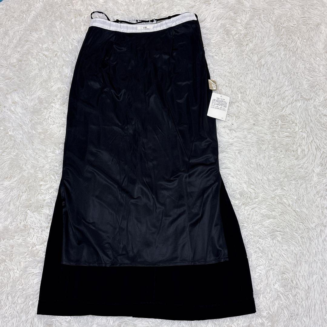 anuke Tuck Long Skirt タックロングスカート 黒 38