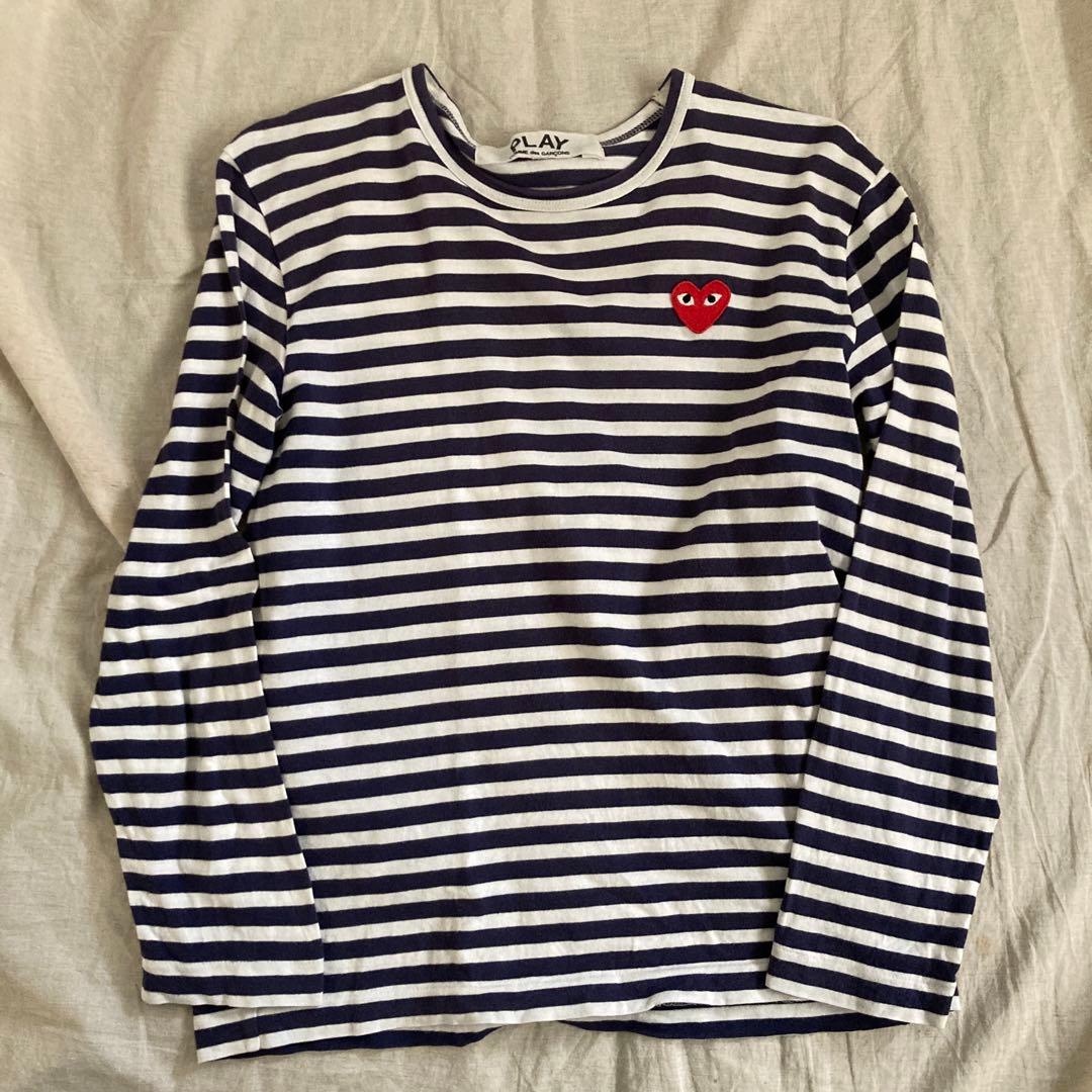 PLAY コムデギャルソン ボーダー Tシャツ ネイビー 紺