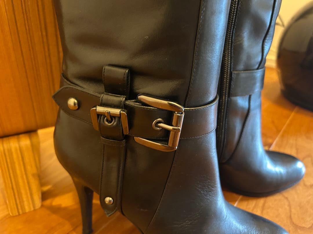 ダイアナ　レザー　ジョッキーブーツブラック　ロングブーツ
