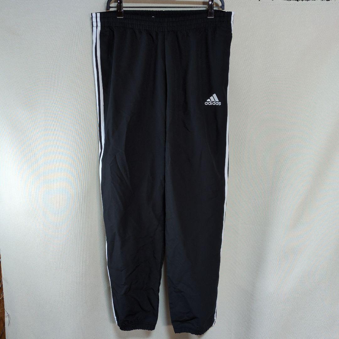 美品 アディダス ジャージ上下セット 黒 トリコット トラックスーツ 3XL