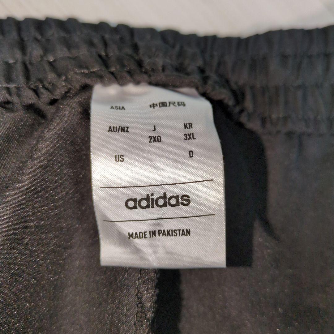 美品 アディダス ジャージ上下セット 黒 トリコット トラックスーツ 3XL