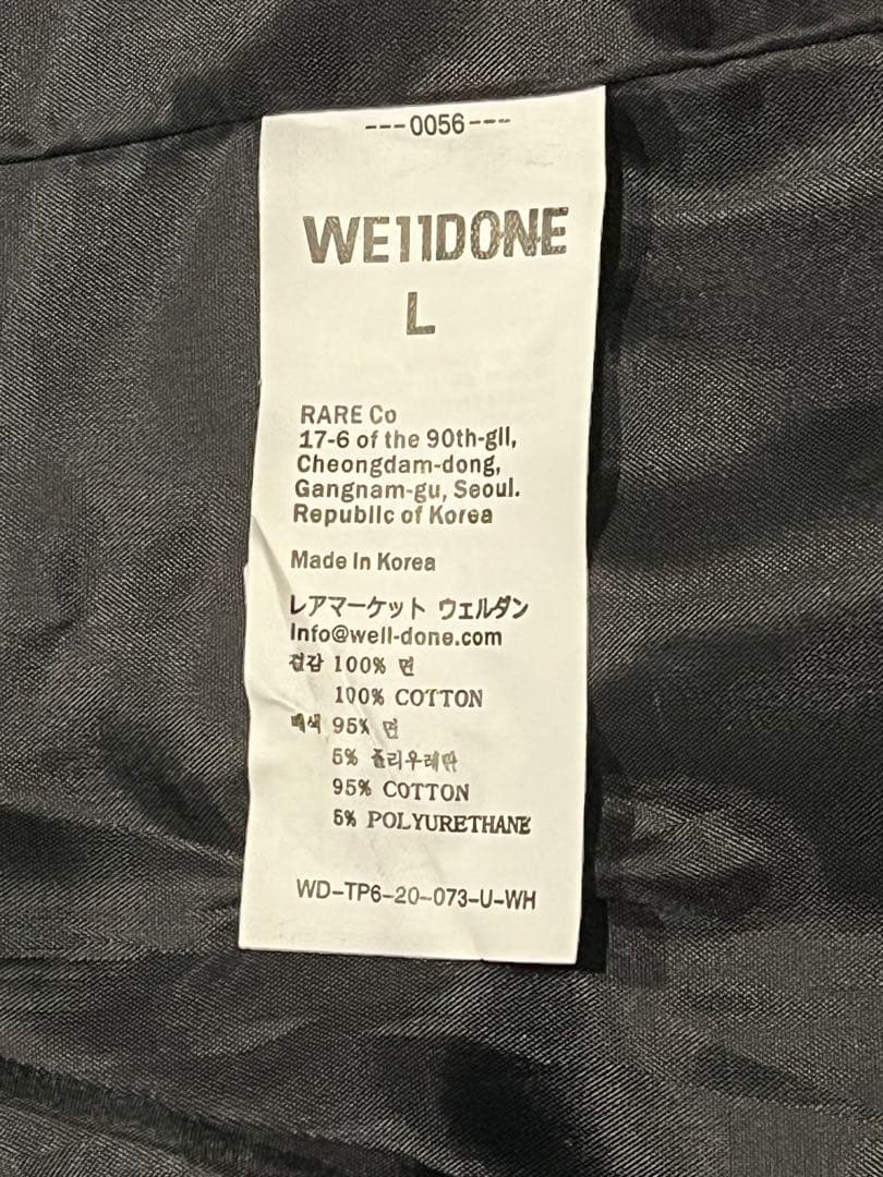 即*！様 新品 ウェルダンWE11DONE WOOL エンボス 加工 LOGOジ