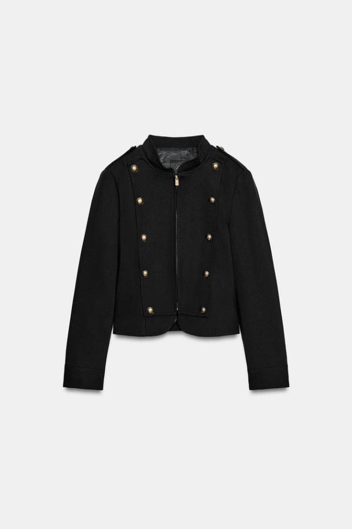 完売 ZARA ナポレオンジャケット ボタン付きフィットブレザー M