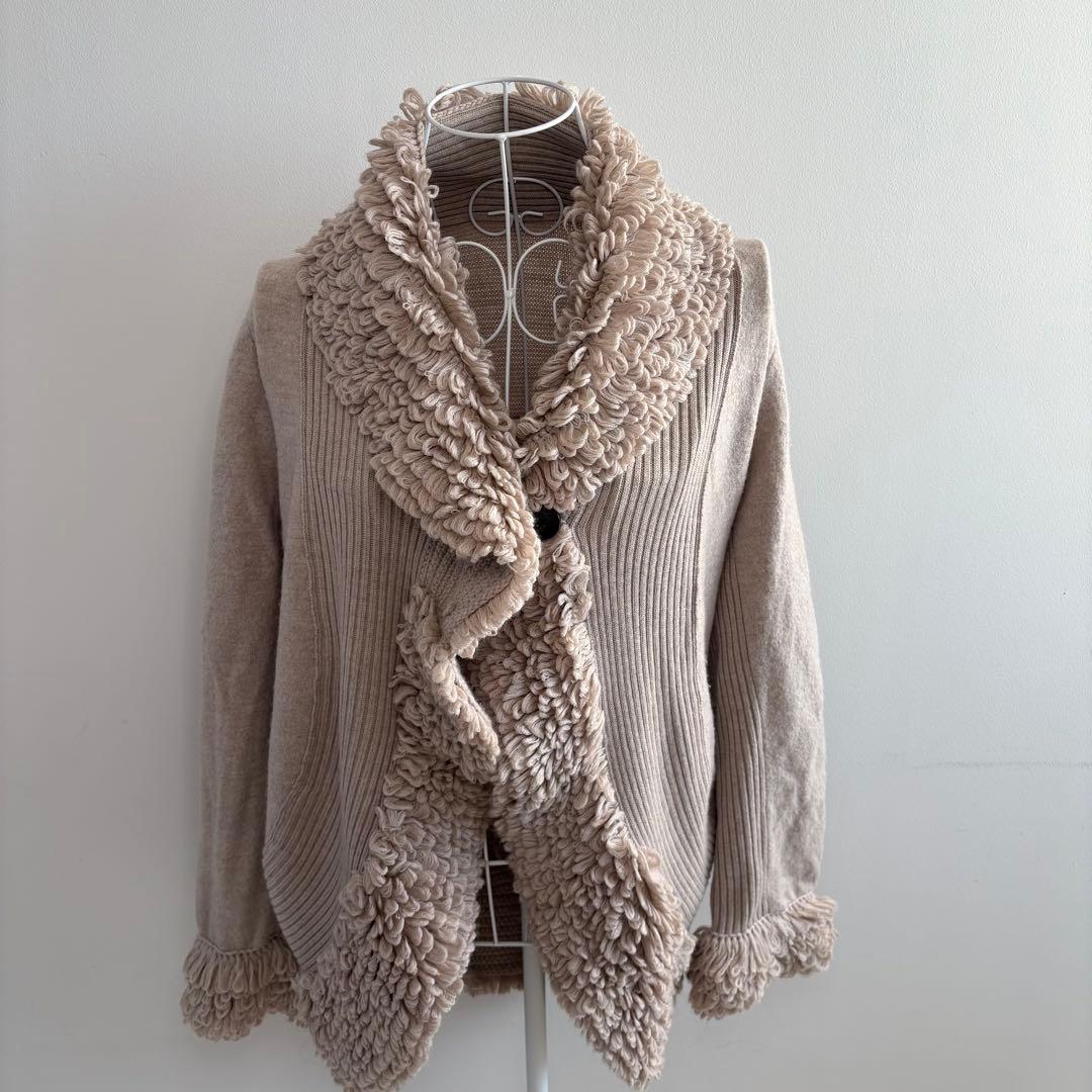 【美品】HIROKOKOSHINOコシノヒロコニットカーディガン立体編デザイナー
