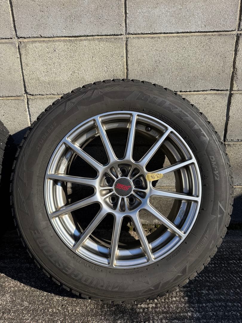 スバル純正stiホイール 17インチ PCD100 ＋48 スタッドレス付