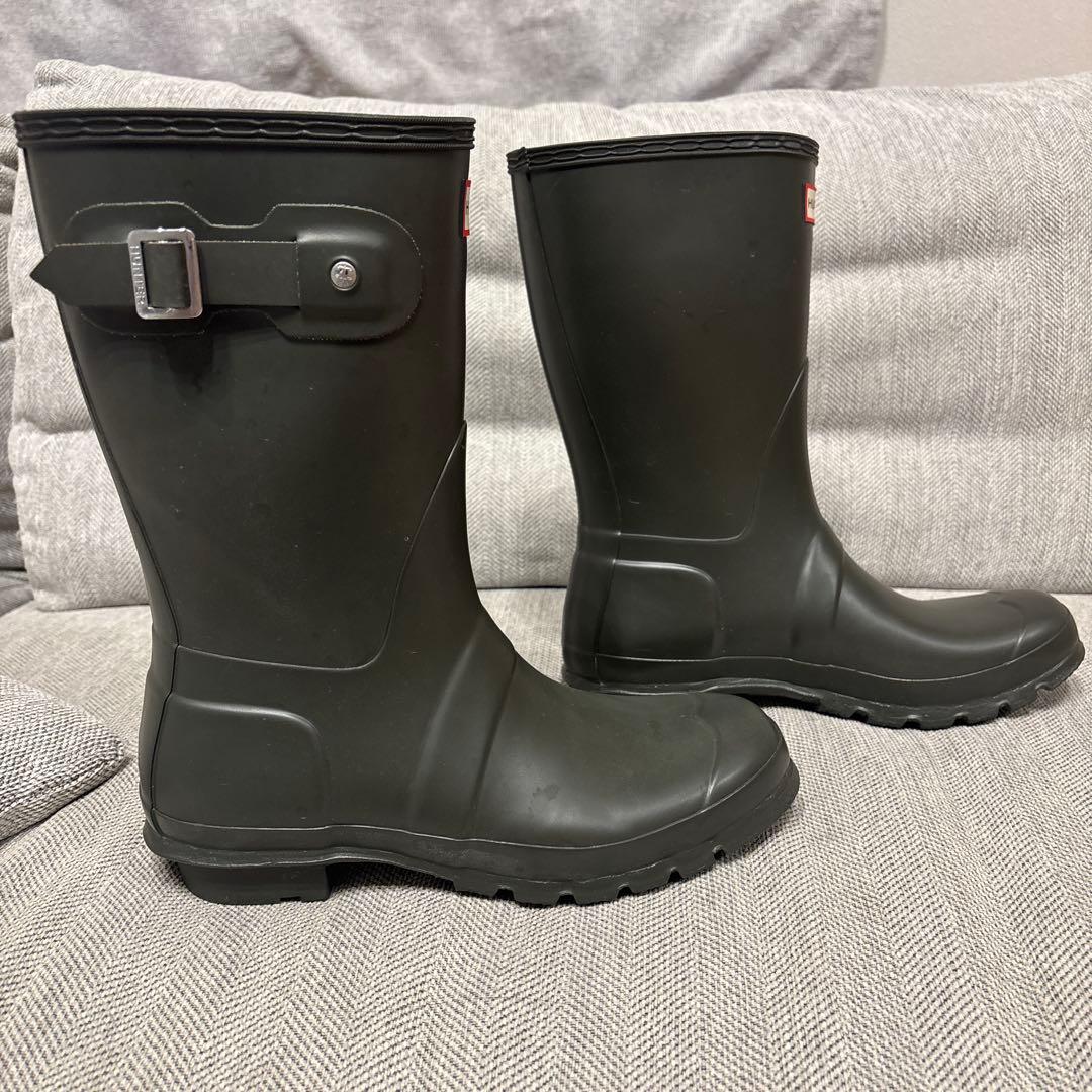 【格安美品】HUNTER ブラック 長靴 バックル付き 25.0㎝