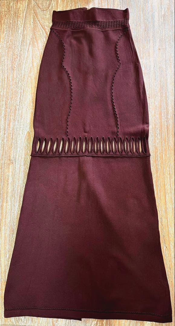 FETICO フェティコ MESH KNIT MAXI SKIRT 茶サイズ1