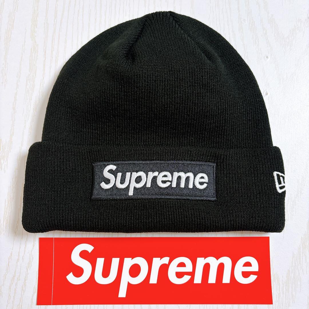 Supreme NEW ERA ニット帽　ビーニー　BOXロゴ　ブラック　黒