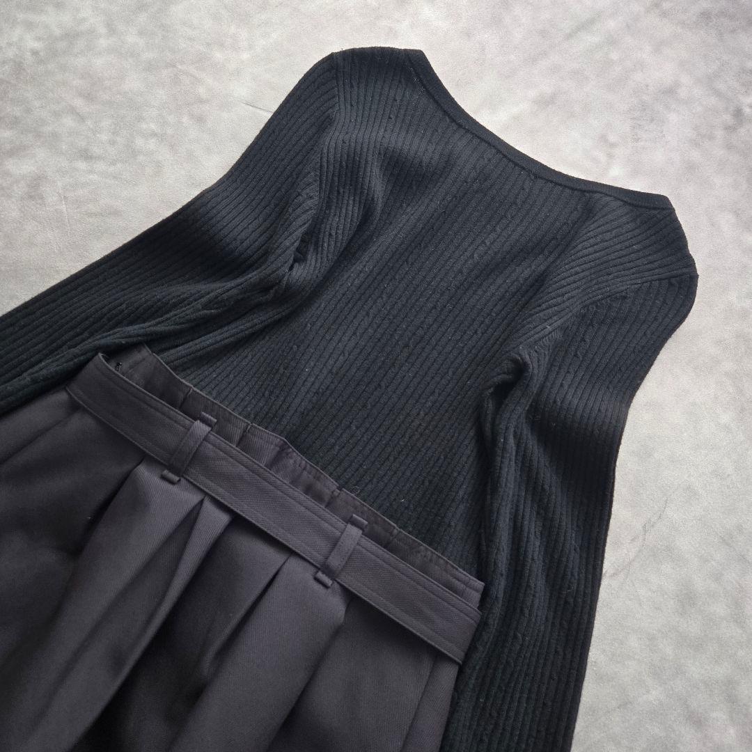 美品 ブルーレーベルクレストブリッジ　長袖ニットドッキングワンピース 38