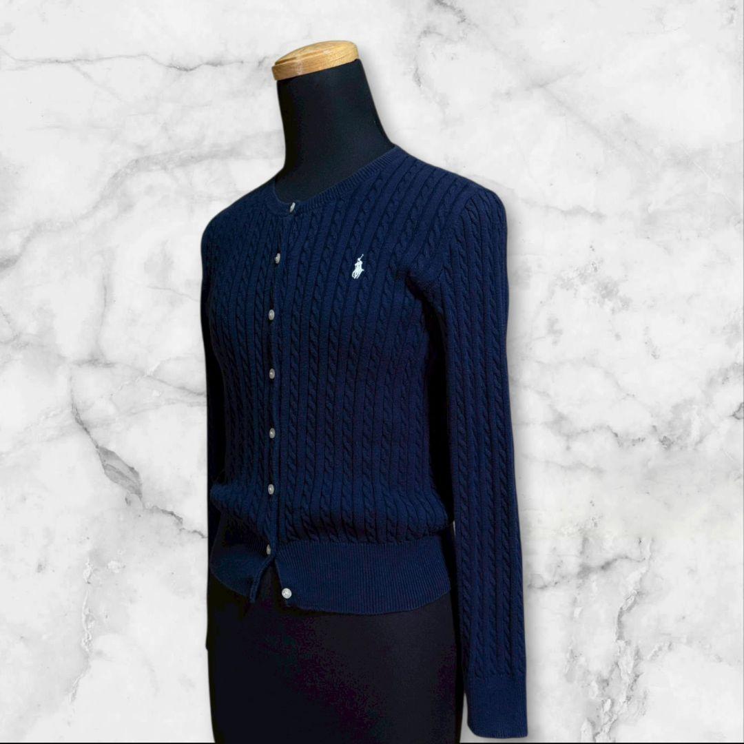 POLO RALPH LAUREN ケーブル カーディガン ポニー 刺繍 XS