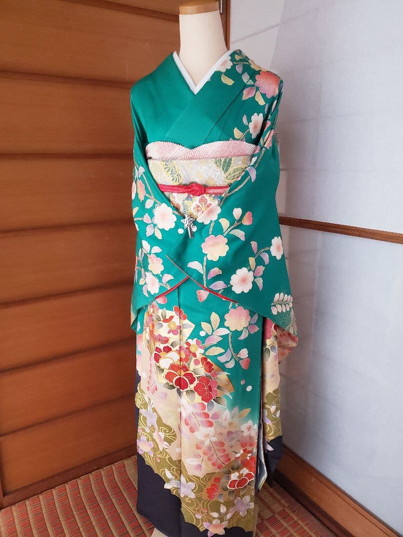 【トールサイズ＊176㎝】辻ケ花の振袖セット　袋帯　長襦袢　正絹　特価☆