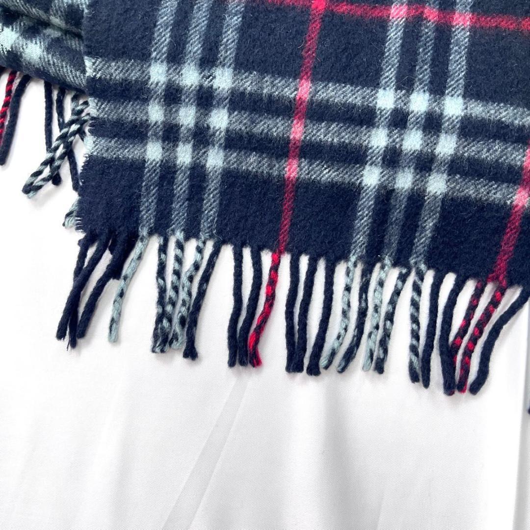 Burberry バーバリー　マフラー　カシミヤ100% ネイビー　ノバチェック