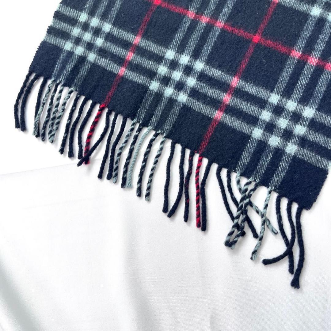 Burberry バーバリー　マフラー　カシミヤ100% ネイビー　ノバチェック