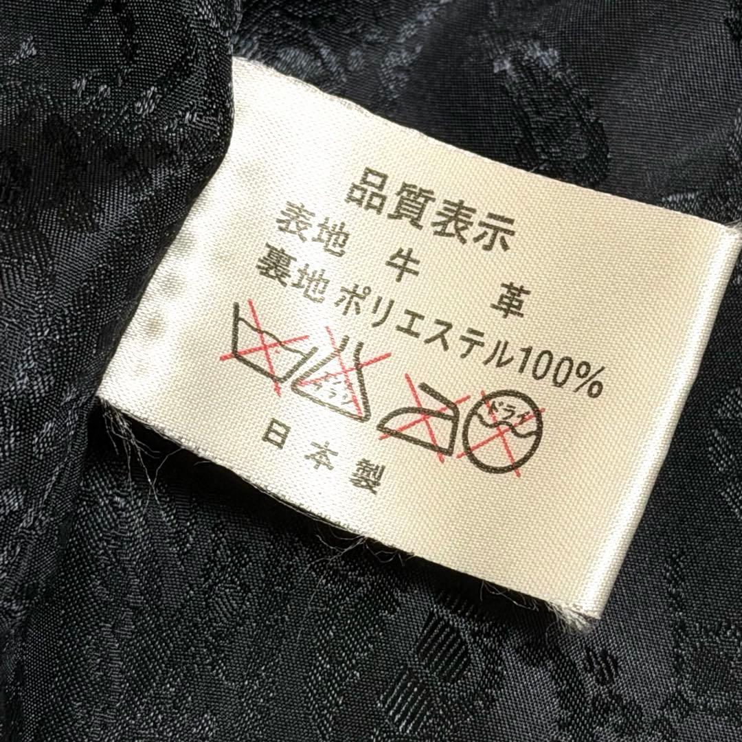 j*9様 美品 日本製牛革レザー ノースリーブ ベスト 黒 国産ジレ アウター重
