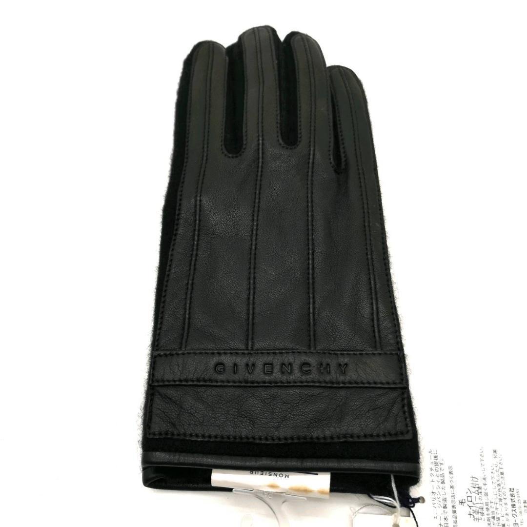 未使用 保管品 タグ付 ジバンシィ カシミヤ レザー 手袋 黒 日本製 本革