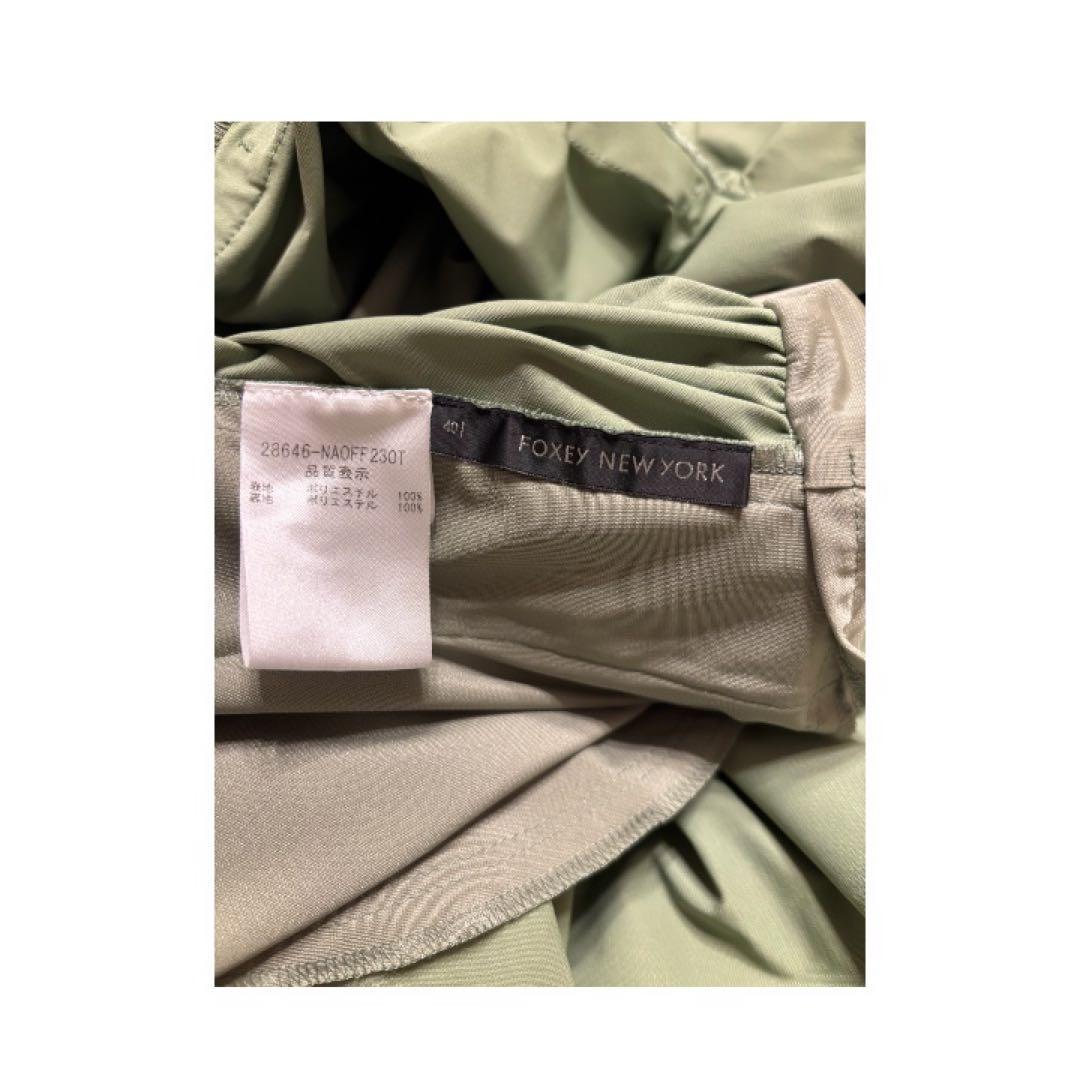 美品　着用一度　FOXEY NEW YORK ノースリーブワンピース グリーン