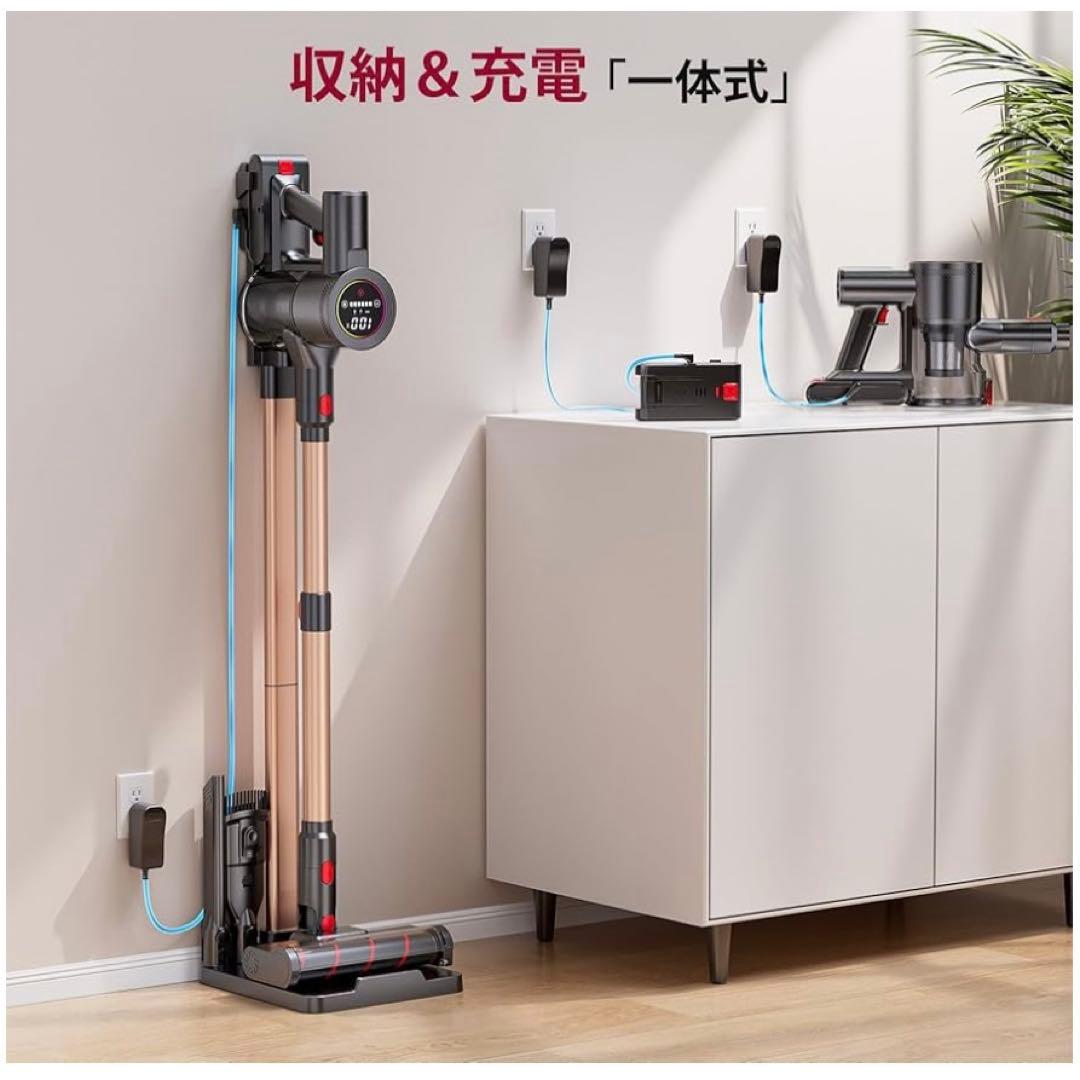 掃除機 コードレス80Kpa超強力吸引 業界初独立モーター自走式　LEDライト