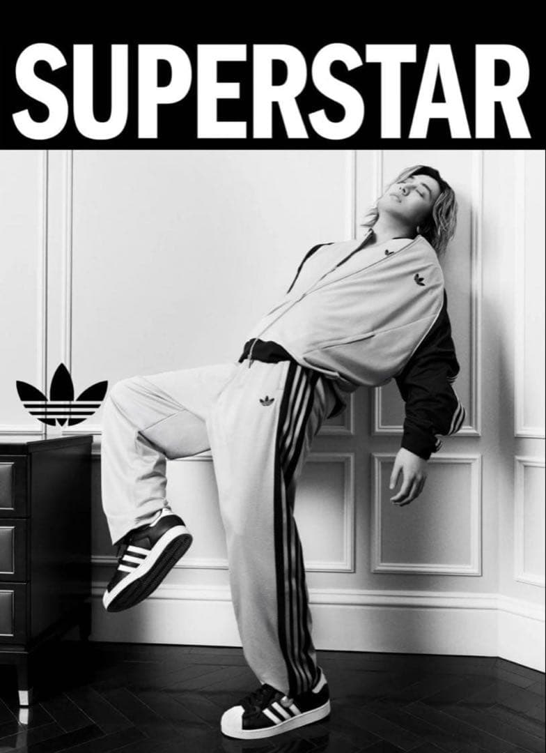 ね*。様 藤井風★adidas ジャージ ルーズ メッシュ トラックパンツ★M